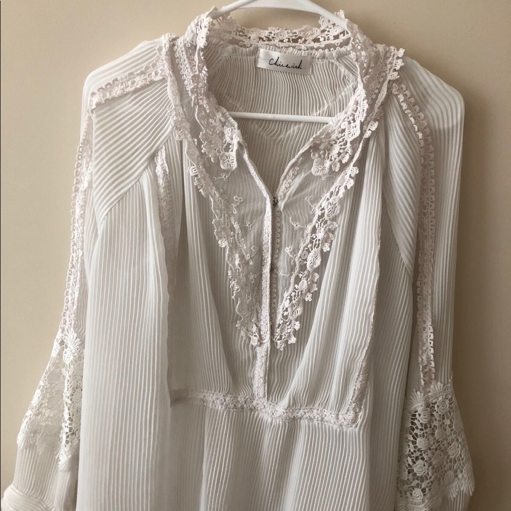 White blouse with beautiful lace details
